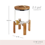 Modern Manor Wood & Glass Drink Dispenser by Twine Living - AMAZON FACTORY