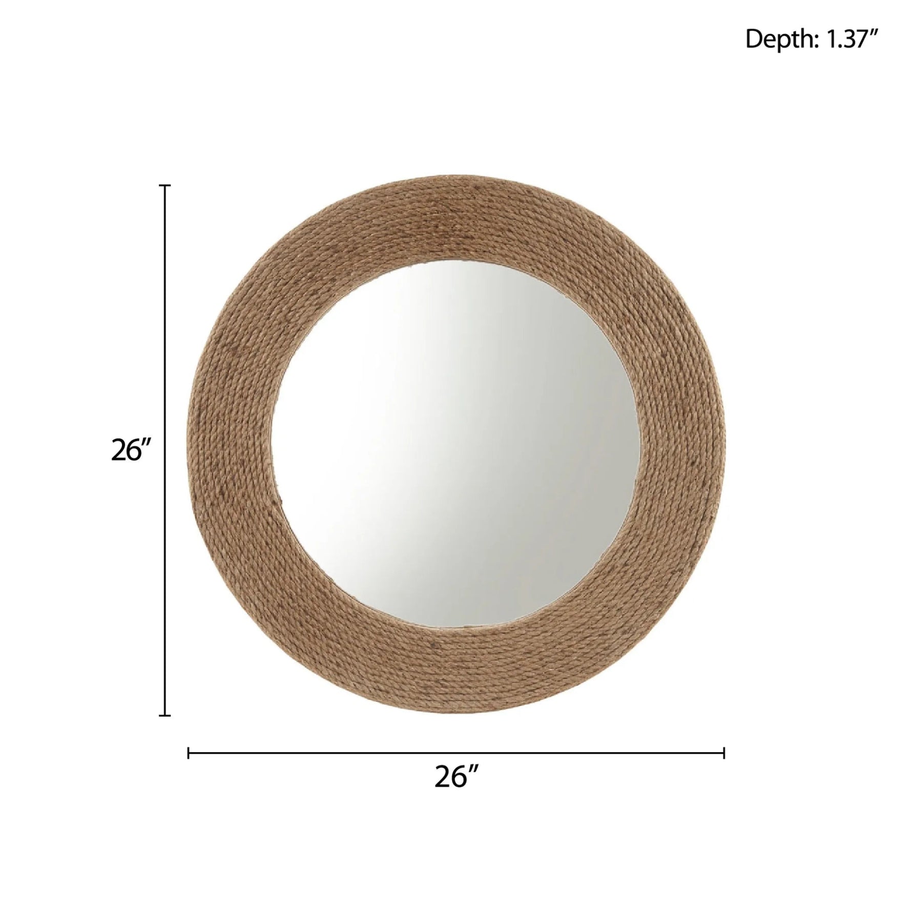 Natural Jute Rope Round Wall Mirror - AMAZON FACTORY
