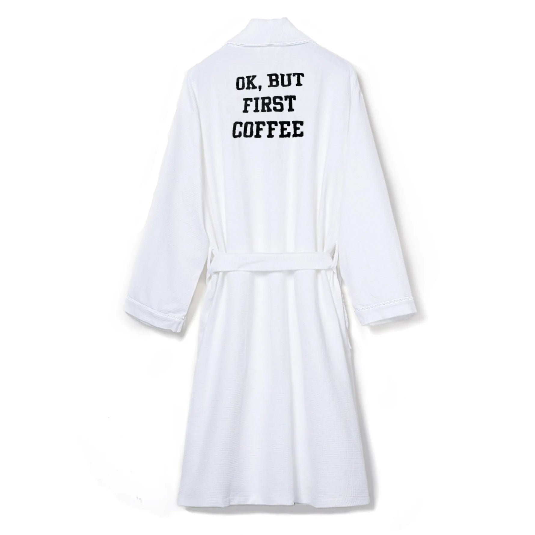 Ok, But First Coffee Plush Fleece Robe-AMAZON FACTORY