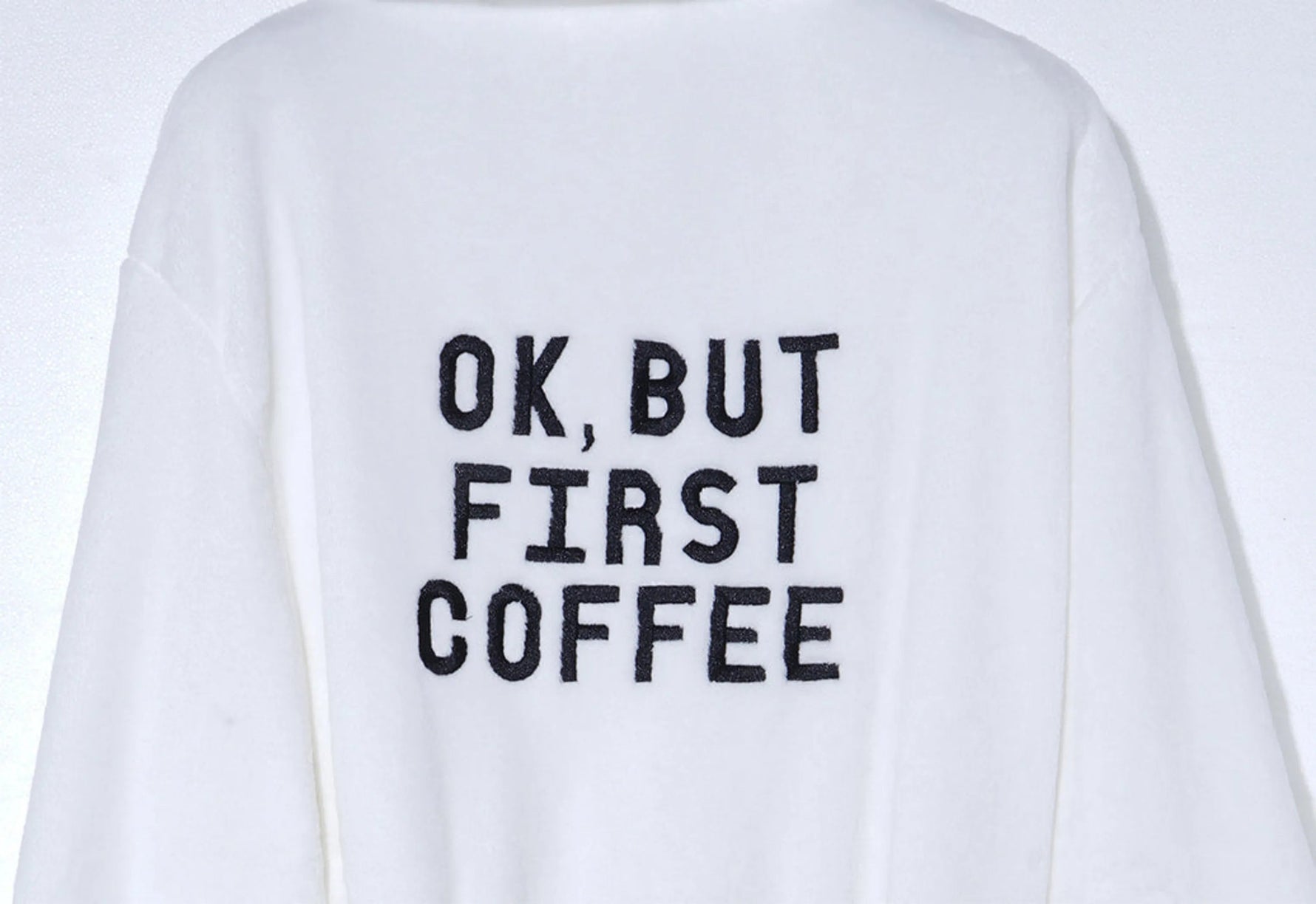 Ok, But First Coffee Plush Fleece Robe-AMAZON FACTORY