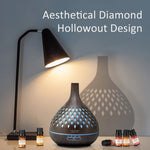 “Openwork Wooden Vase Essential Oil Diffuser with Remote Control and 7 LED Light Colors”-AMAZON FACTORY