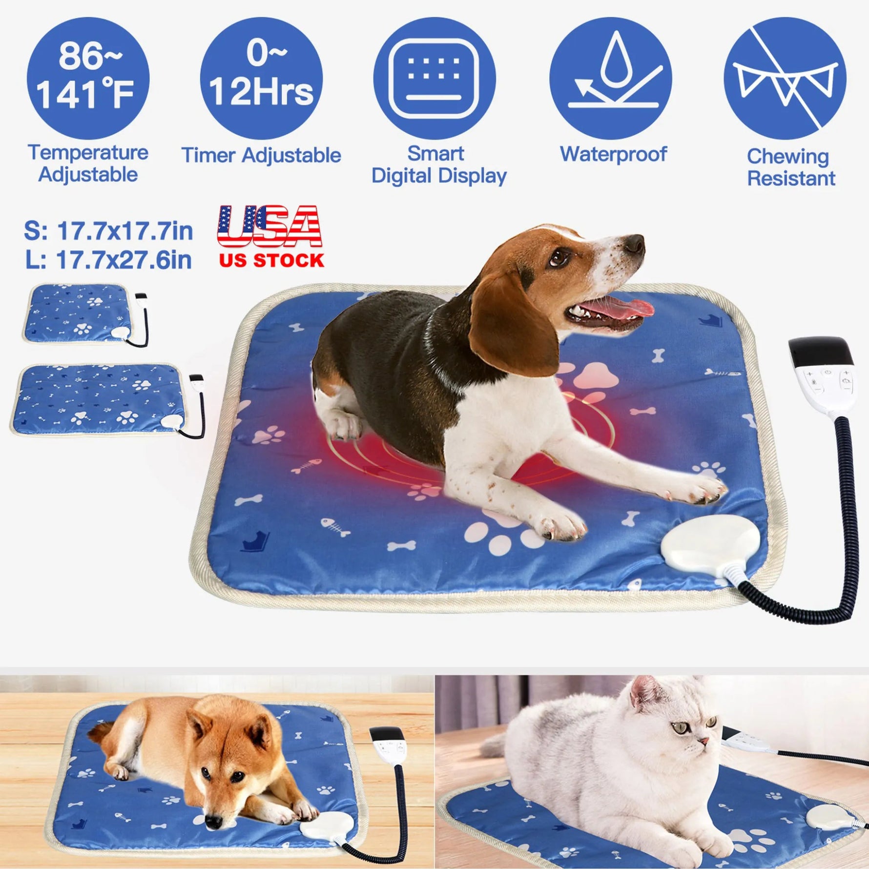 Pet Heating Pad Electric Dog Cat Heating Mat-AMAZON FACTORY