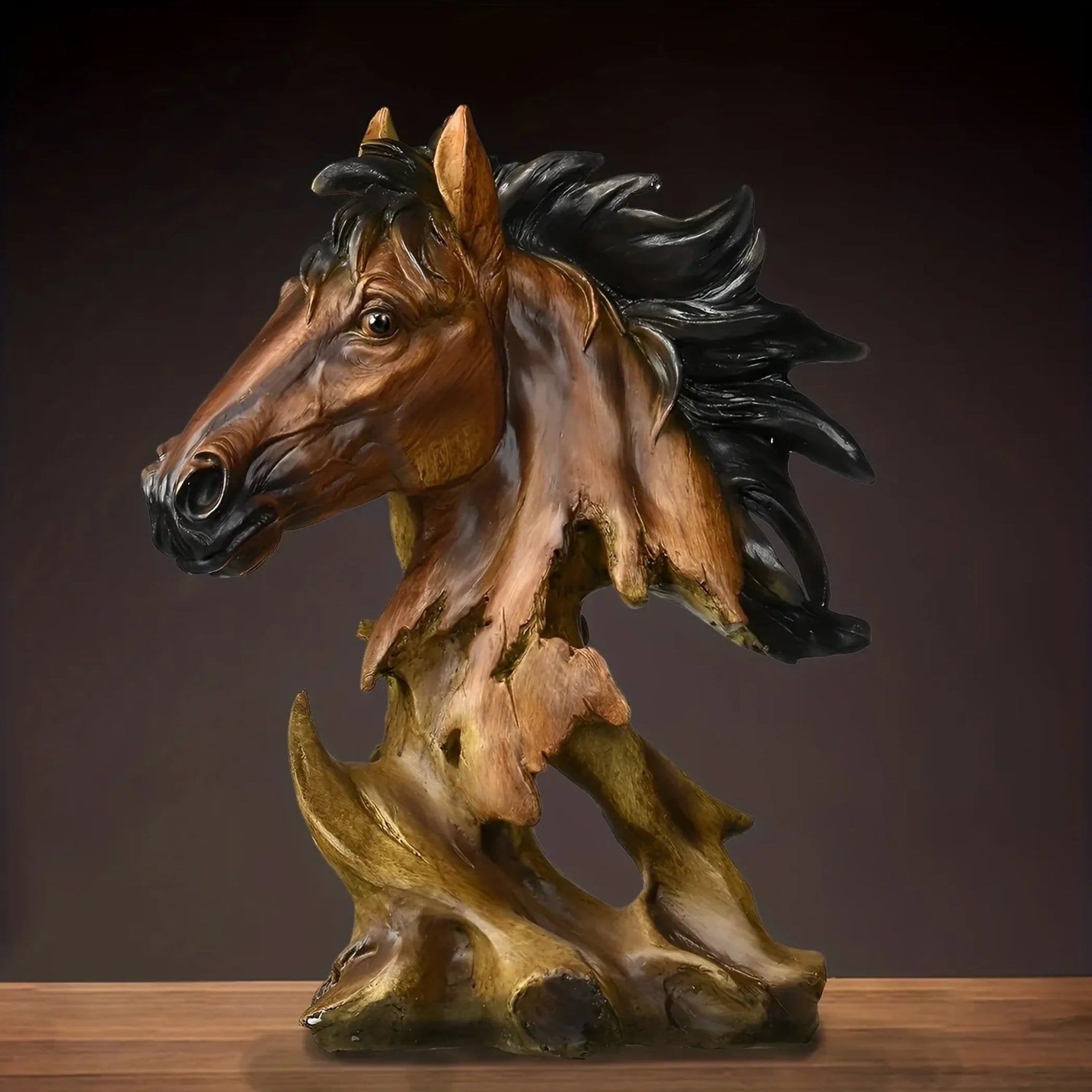 Polyresin Horse Tabletop Sculpture-AMAZON FACTORY
