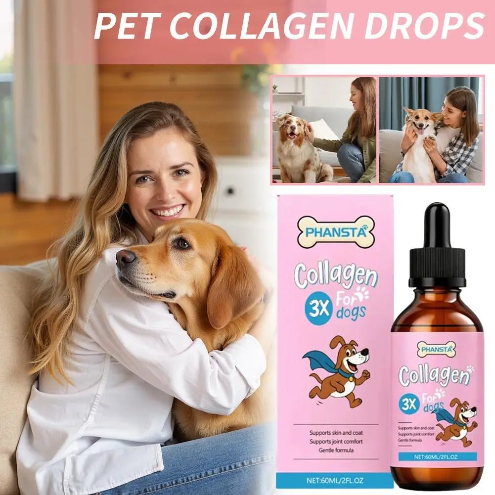 Professional 3X Collagen For Dogs Skin Coat Health Supplement Joint Care Liquid Drops Gentle Formula Pet Healthcare Essence Q7G4 - AMAZON FACTORY