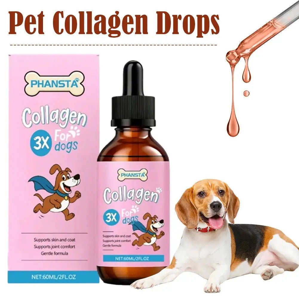 Professional 3X Collagen For Dogs Skin Coat Health Supplement Joint Care Liquid Drops Gentle Formula Pet Healthcare Essence Q7G4 - AMAZON FACTORY