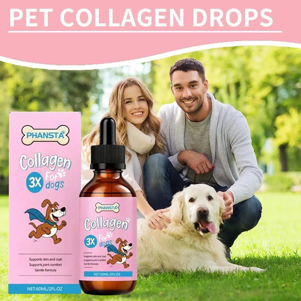Professional 3X Collagen For Dogs Skin Coat Health Supplement Joint Care Liquid Drops Gentle Formula Pet Healthcare Essence Q7G4 - AMAZON FACTORY