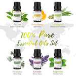 Rock Light Wood Essential Oil Diffuser with "Essential Oils Set - AMAZON FACTORY