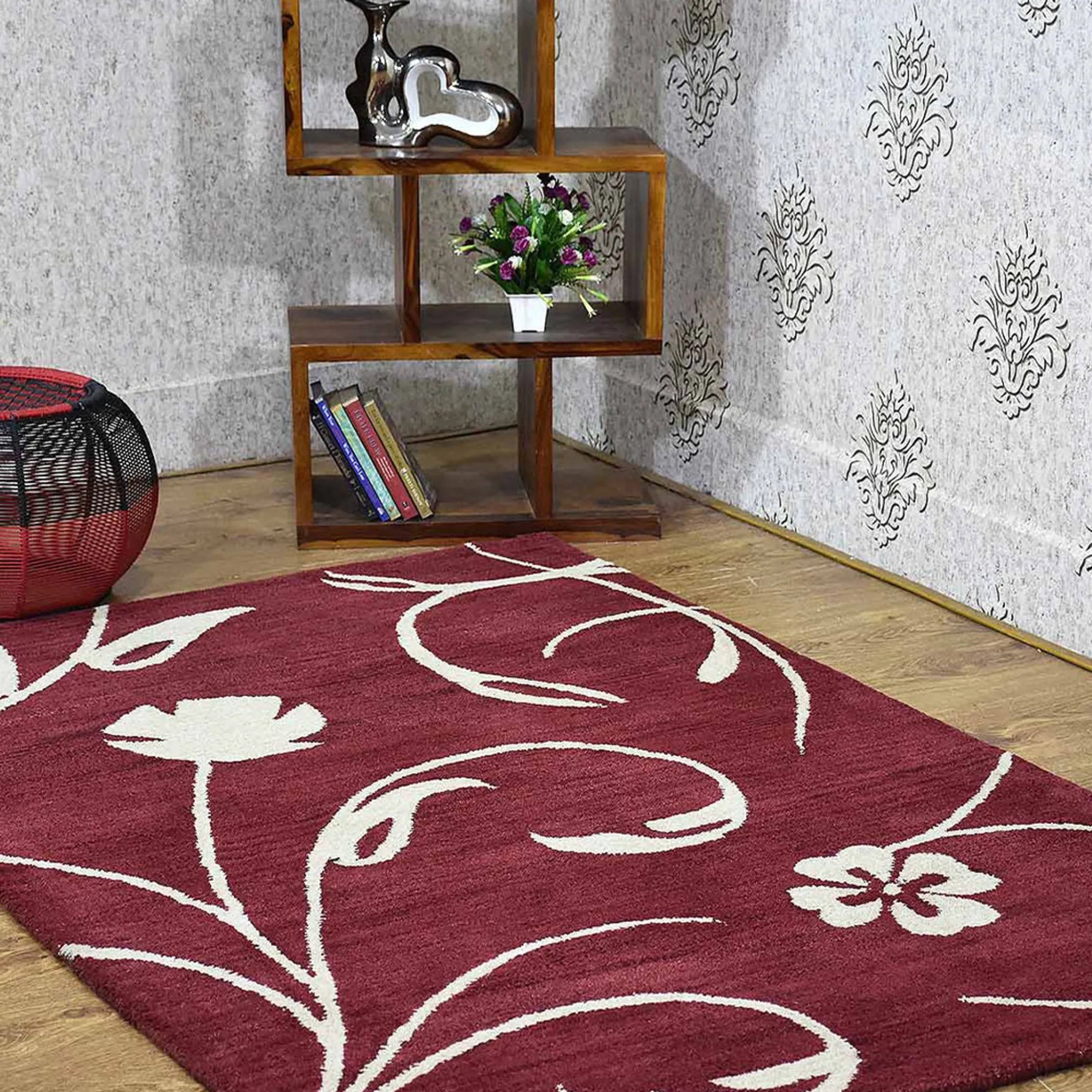 Rugsotic Carpets Hand Tufted Wool Area Rug Floral - AMAZON FACTORY