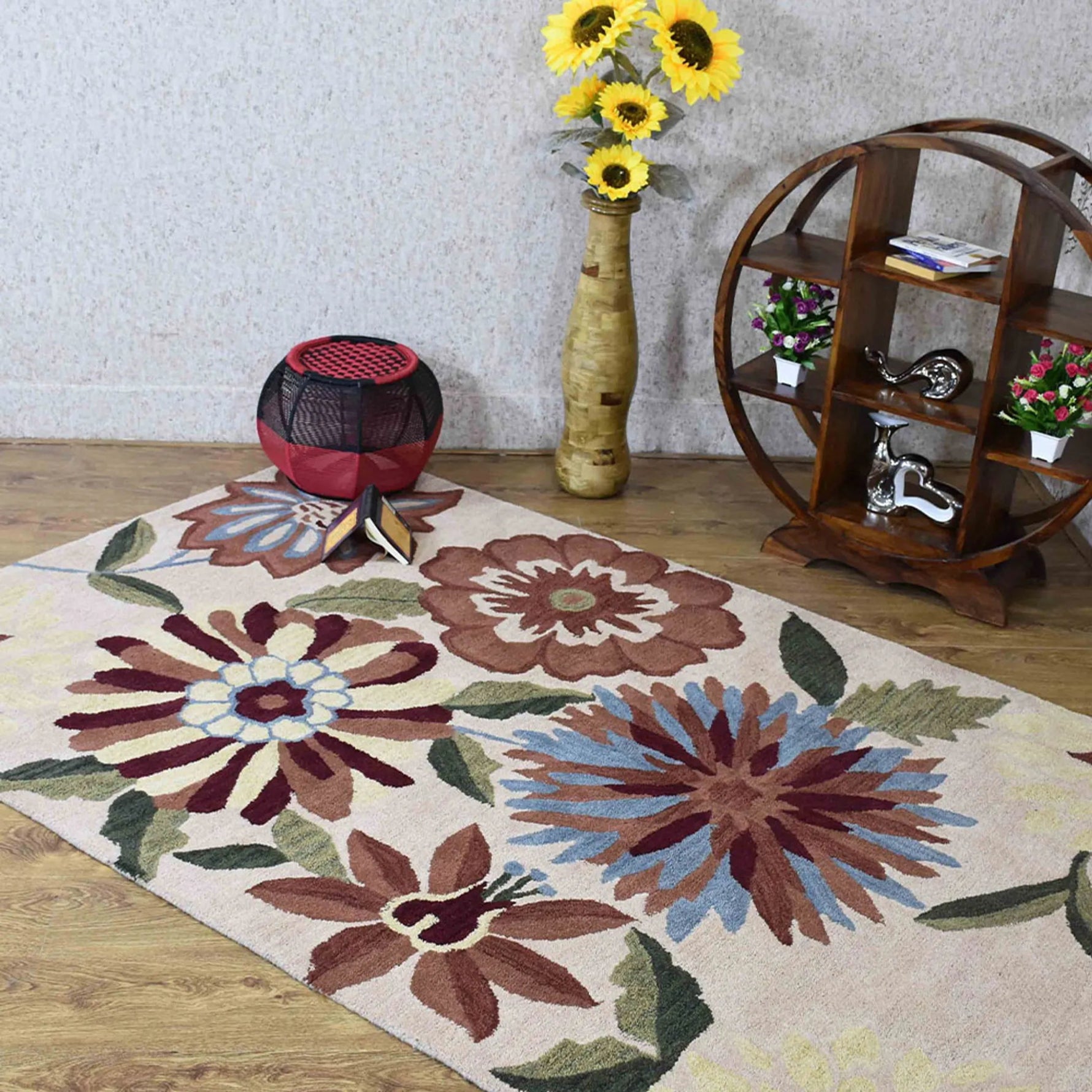 Rugsotic Carpets Hand Tufted Wool Area Rug Floral - AMAZON FACTORY