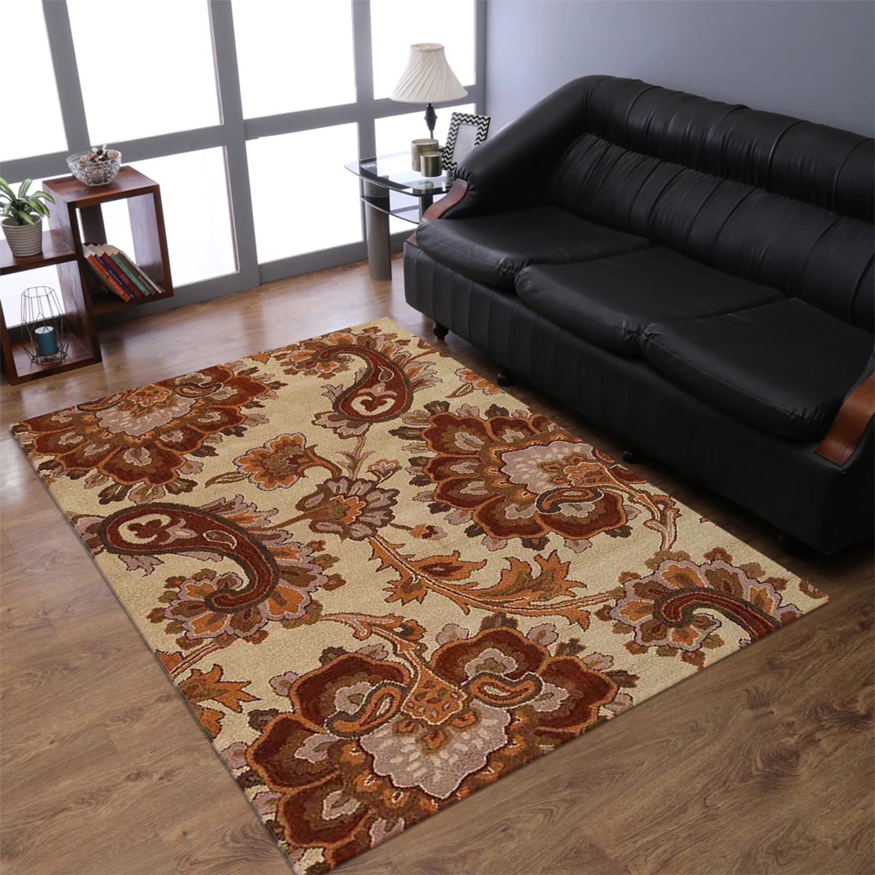 Rugsotic Carpets Hand Tufted Wool Area Rug Floral - AMAZON FACTORY