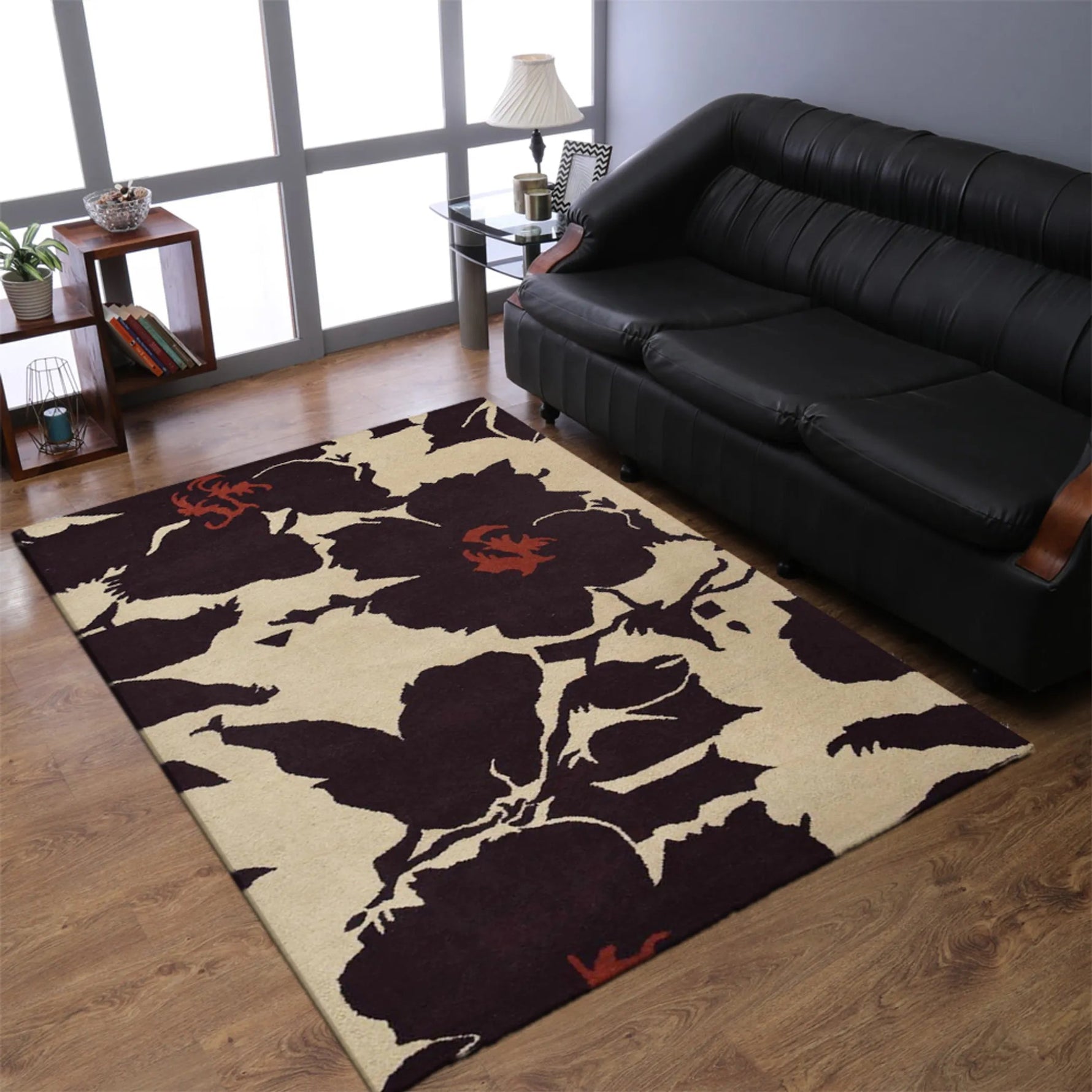 Rugsotic Carpets Hand Tufted Wool Area Rug Floral - AMAZON FACTORY