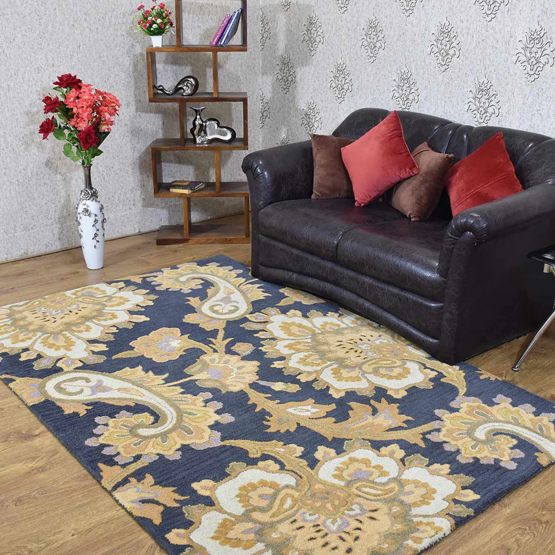 Rugsotic Carpets Hand Tufted Wool Area Rug Floral - AMAZON FACTORY