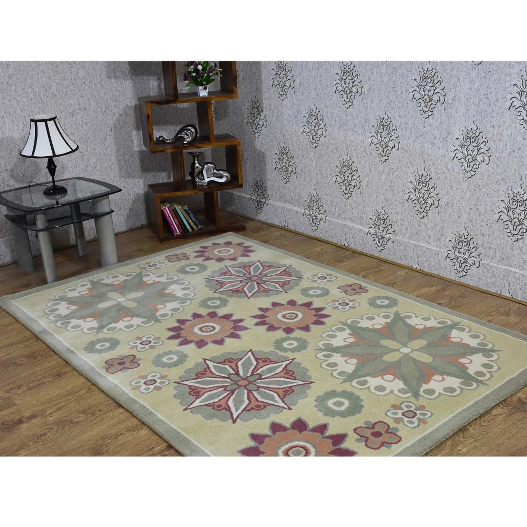Rugsotic Carpets Hand Tufted Wool Area Rug Floral - AMAZON FACTORY