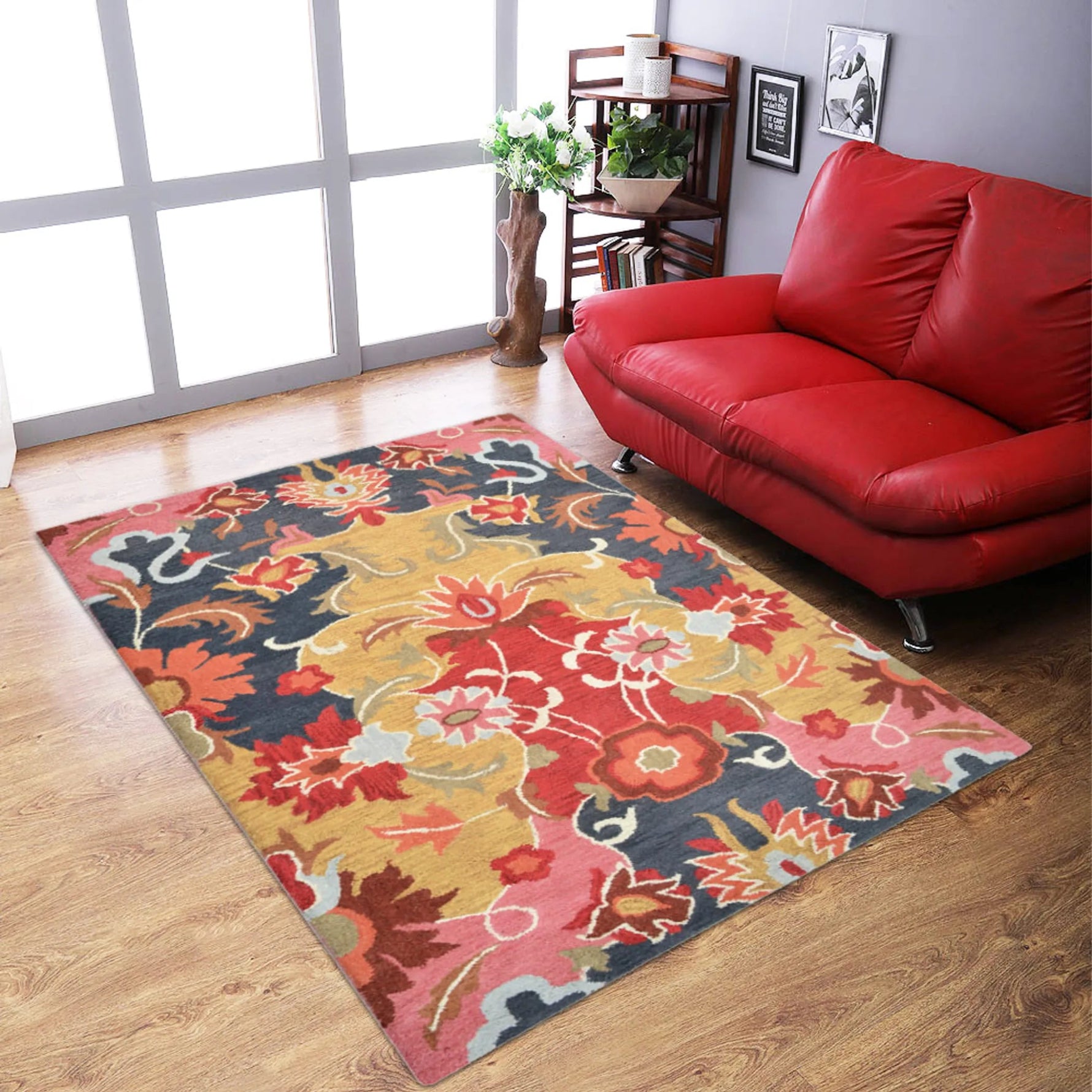 Rugsotic Carpets Hand Tufted Wool Area Rug Floral - AMAZON FACTORY