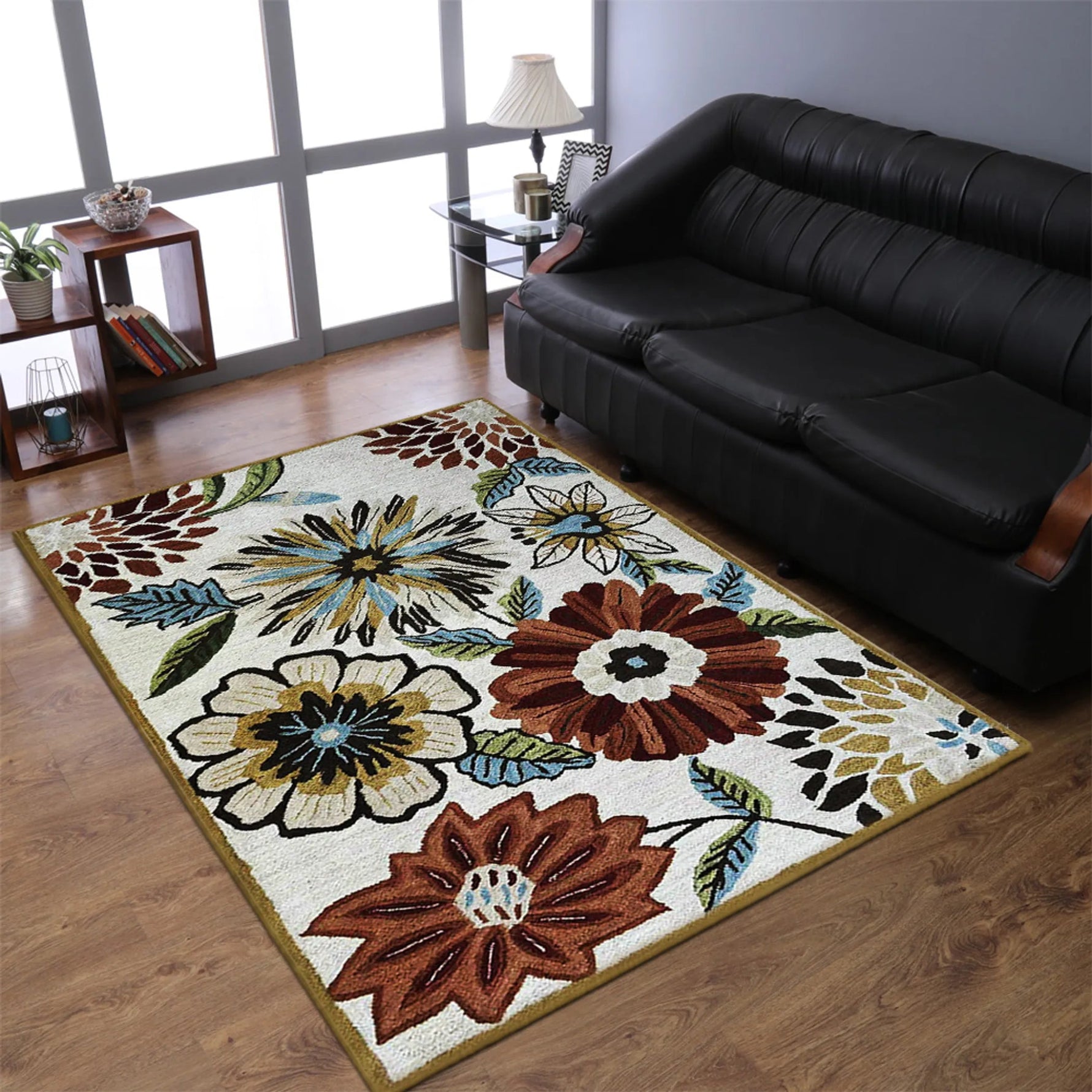 Rugsotic Carpets Hand Tufted Wool Area Rug Floral - AMAZON FACTORY