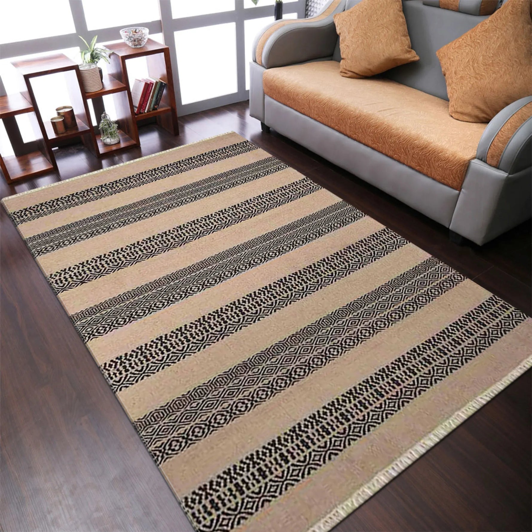 Rugsotic Carpets Hand Woven Flat Weave Kilim Wool Area Rug Contemporary - AMAZON FACTORY