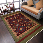 Rugsotic Carpets Hand Woven Flat Weave Kilim Wool Area Rug Contemporary - AMAZON FACTORY
