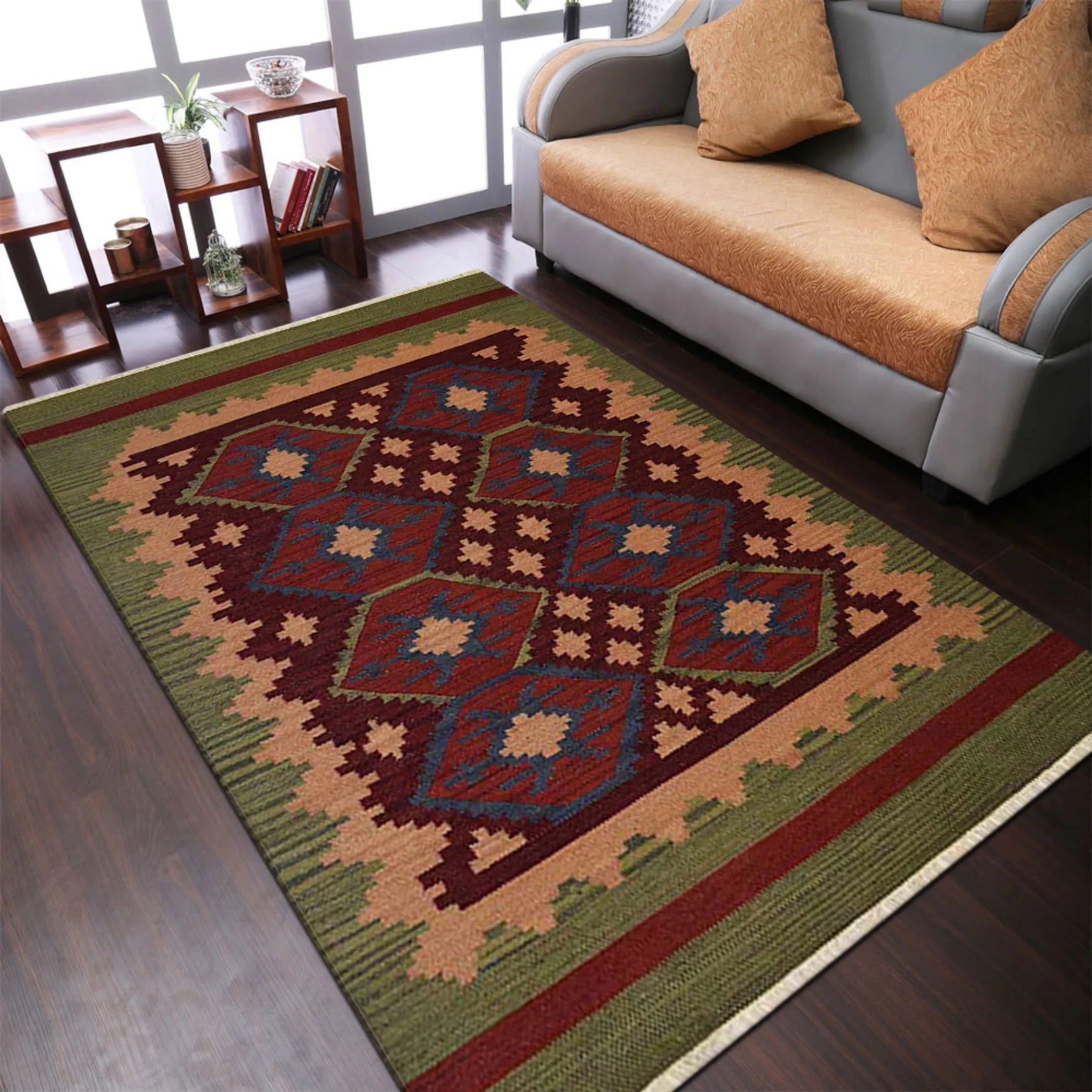 Rugsotic Carpets Hand Woven Flat Weave Kilim Wool Area Rug Contemporary - AMAZON FACTORY