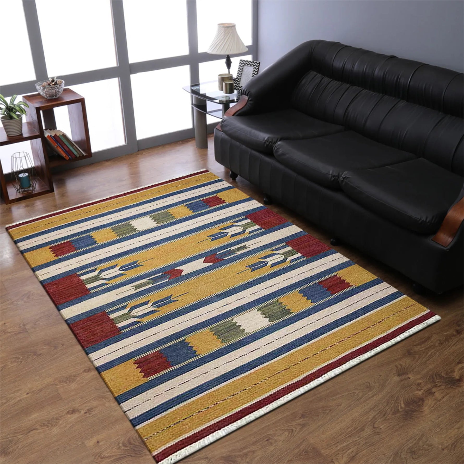 Rugsotic Carpets Hand Woven Flat Weave Kilim Wool Area Rug Contemporary - AMAZON FACTORY