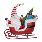 Santa Gnome in Sleigh Figurine-AMAZON FACTORY