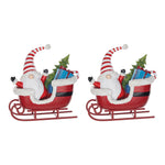 Santa Gnome in Sleigh Figurine-AMAZON FACTORY