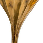 Set of Two Antiqued Gold Aluminum Wavy Faceted Tabletop Pillar Candle Holders-AMAZON FACTORY