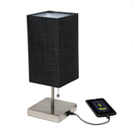 Simple Designs Petite Stick Lamp with USB Charging Port and Fabric Shade 2 Pack Set-AMAZON FACTORY