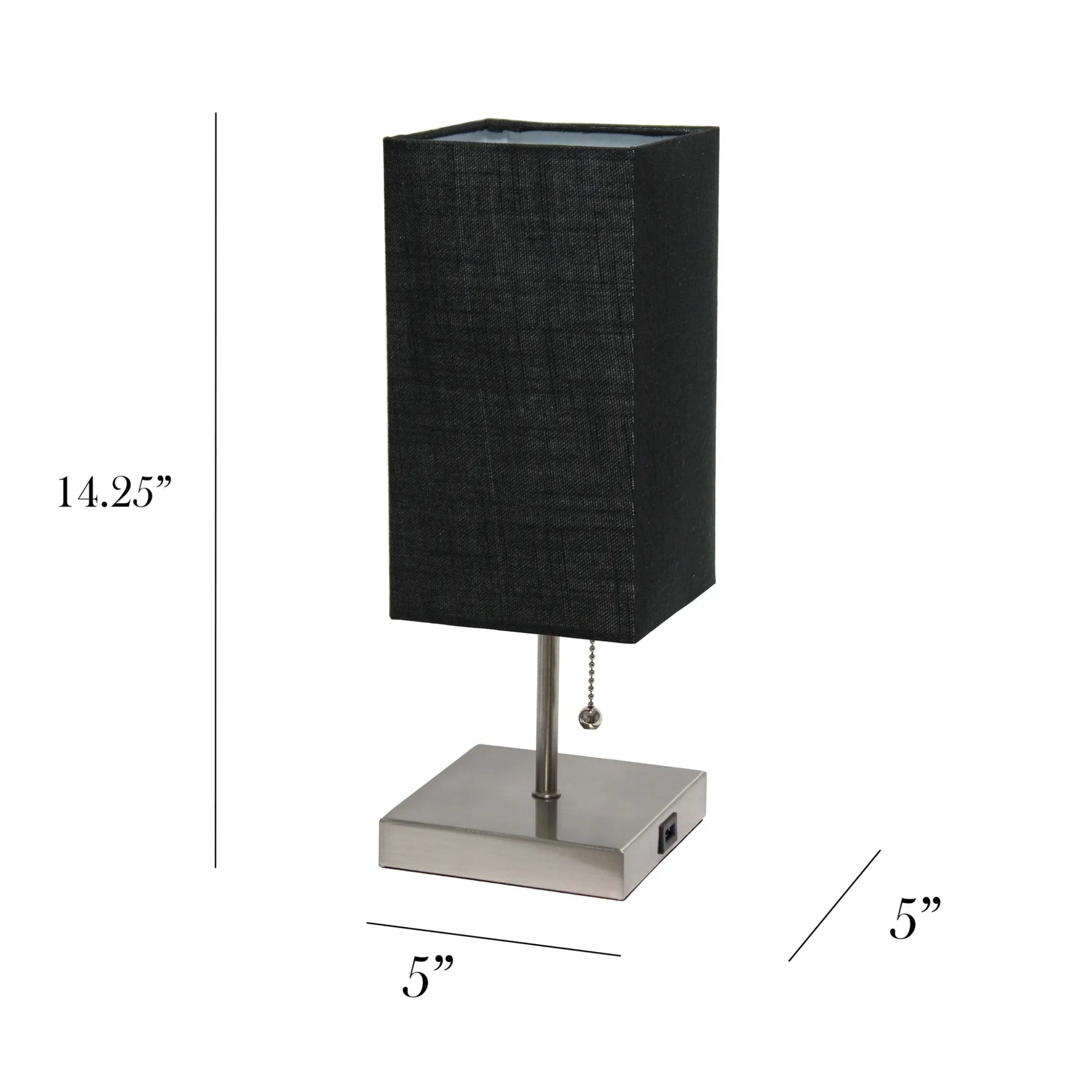 Simple Designs Petite Stick Lamp with USB Charging Port and Fabric Shade 2 Pack Set-AMAZON FACTORY