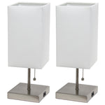 Simple Designs Petite Stick Lamp with USB Charging Port and Fabric Shade 2 Pack Set-AMAZON FACTORY