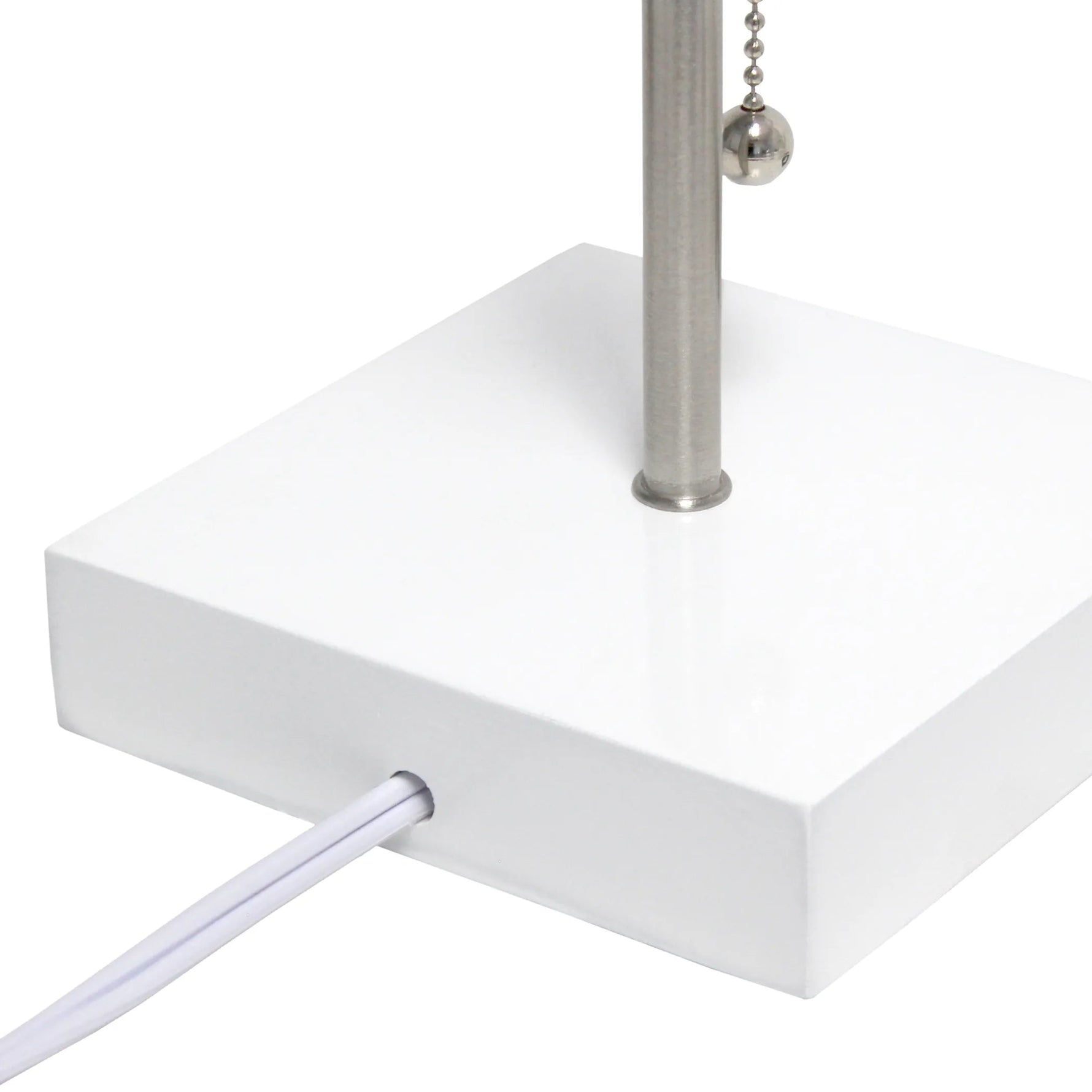 Simple Designs Petite White Stick Lamp with USB Charging Port and Fabric Shade 2 Pack Set-AMAZON FACTORY