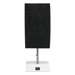 Simple Designs Petite White Stick Lamp with USB Charging Port and Fabric Shade-AMAZON FACTORY