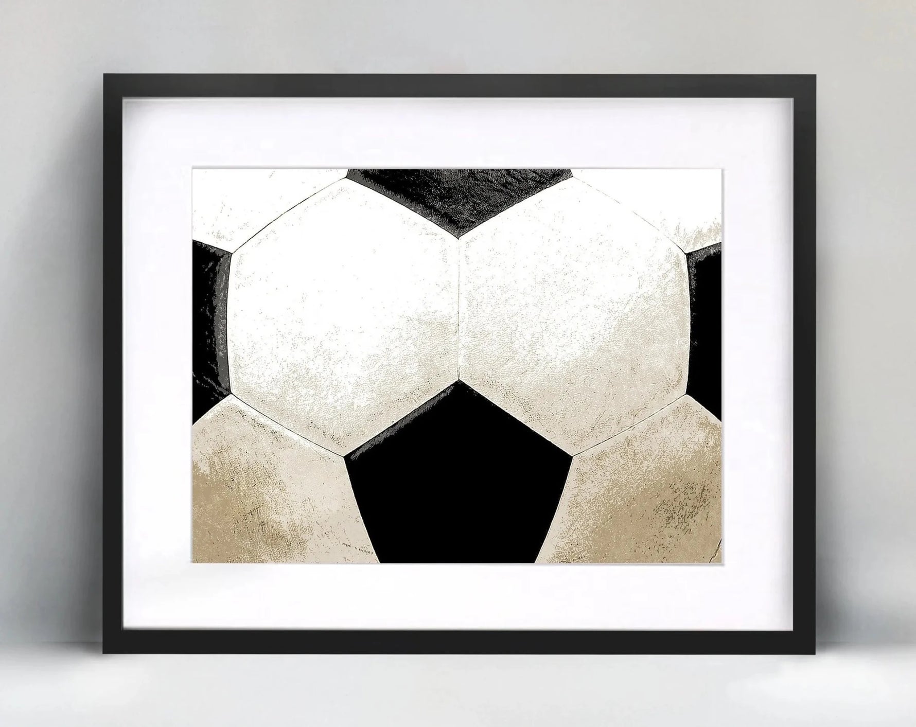 Soccer Ball Black and White Art, Soccer Home Decor, Football Coach Gift, Sports Teen Wall Print, Teenage Poster, World Cup-AMAZON FACTORY