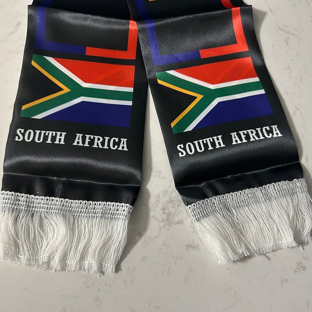 South Africa Scarf 12x135cm Double-sided Printed South Africa Flag Satin South Africa Scarf for 2026 world cup Sports Events-AMAZON FACTORY