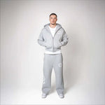 Spring Autumn Oversized 4 Leaf Clover Applique Zip Up Hoodie Tracksuit Set Men Y2K Streetwear Fleece Sweatpants 2 Piece Outfits-AMAZON FACTORY