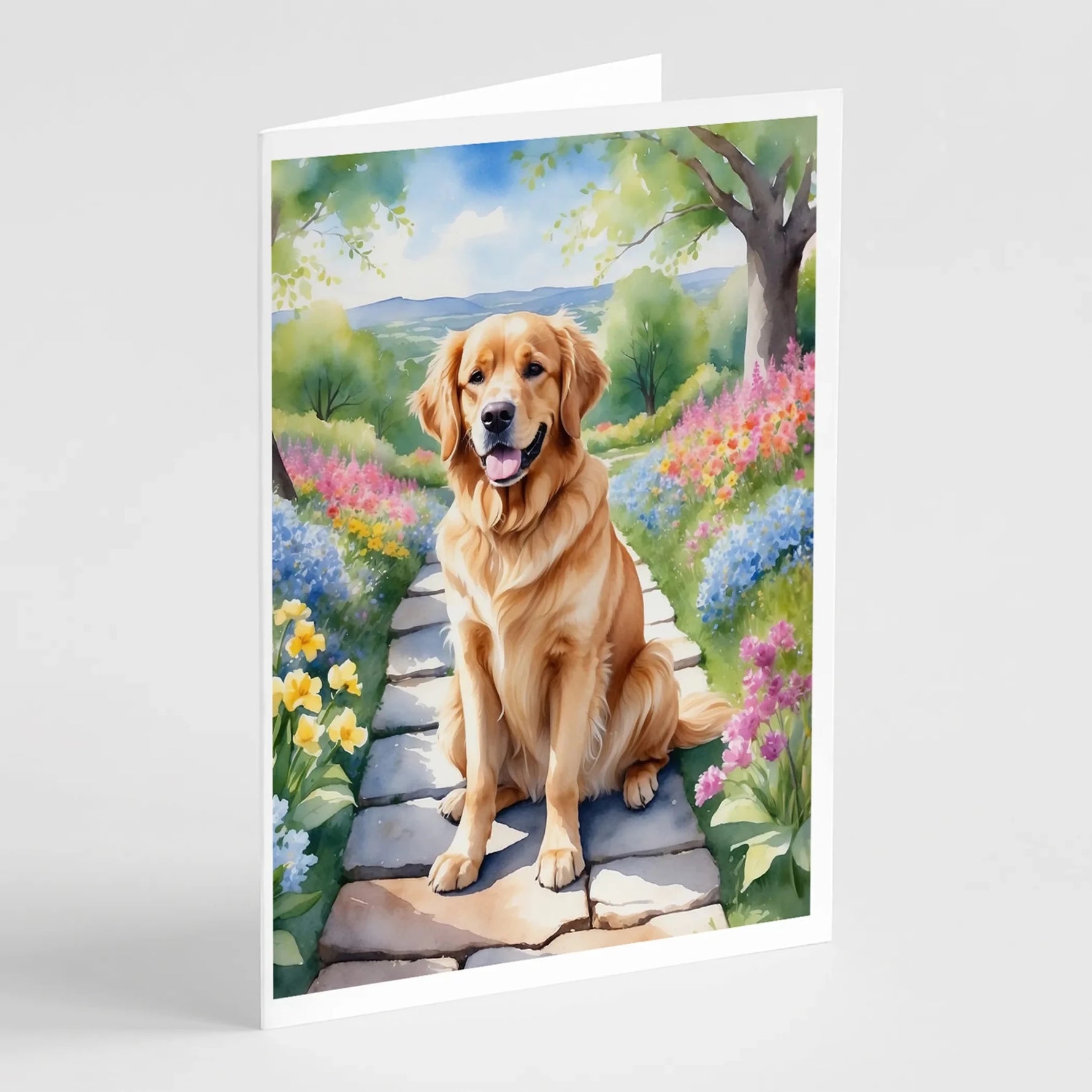 Spring Path Greeting Cards - Size: 5X7 | Pack Of: 8 | Collection name: Spring path-AMAZON FACTORY