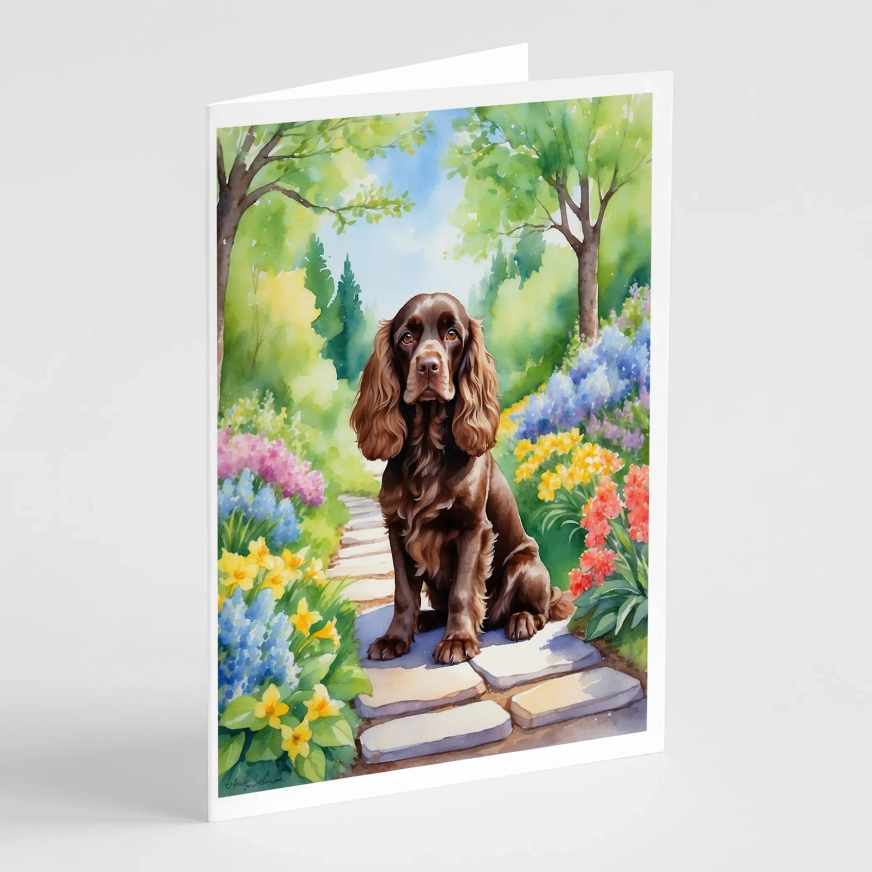 Spring Path Greeting Cards - Size: 5X7 | Pack Of: 8 | Collection name: Spring path-AMAZON FACTORY