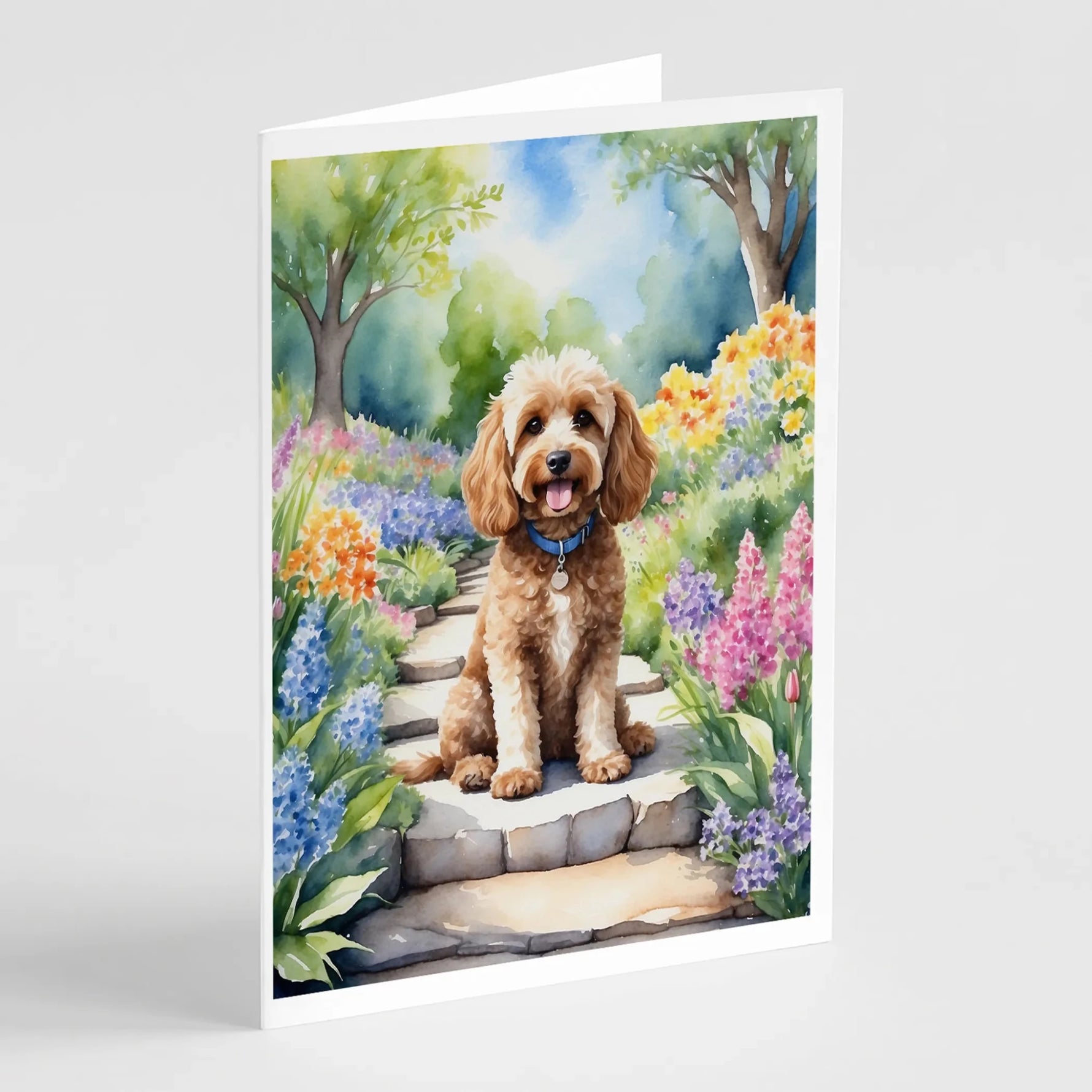 Spring Path Greeting Cards - Size: 5X7 | Pack Of: 8 | Collection name: Spring path-AMAZON FACTORY