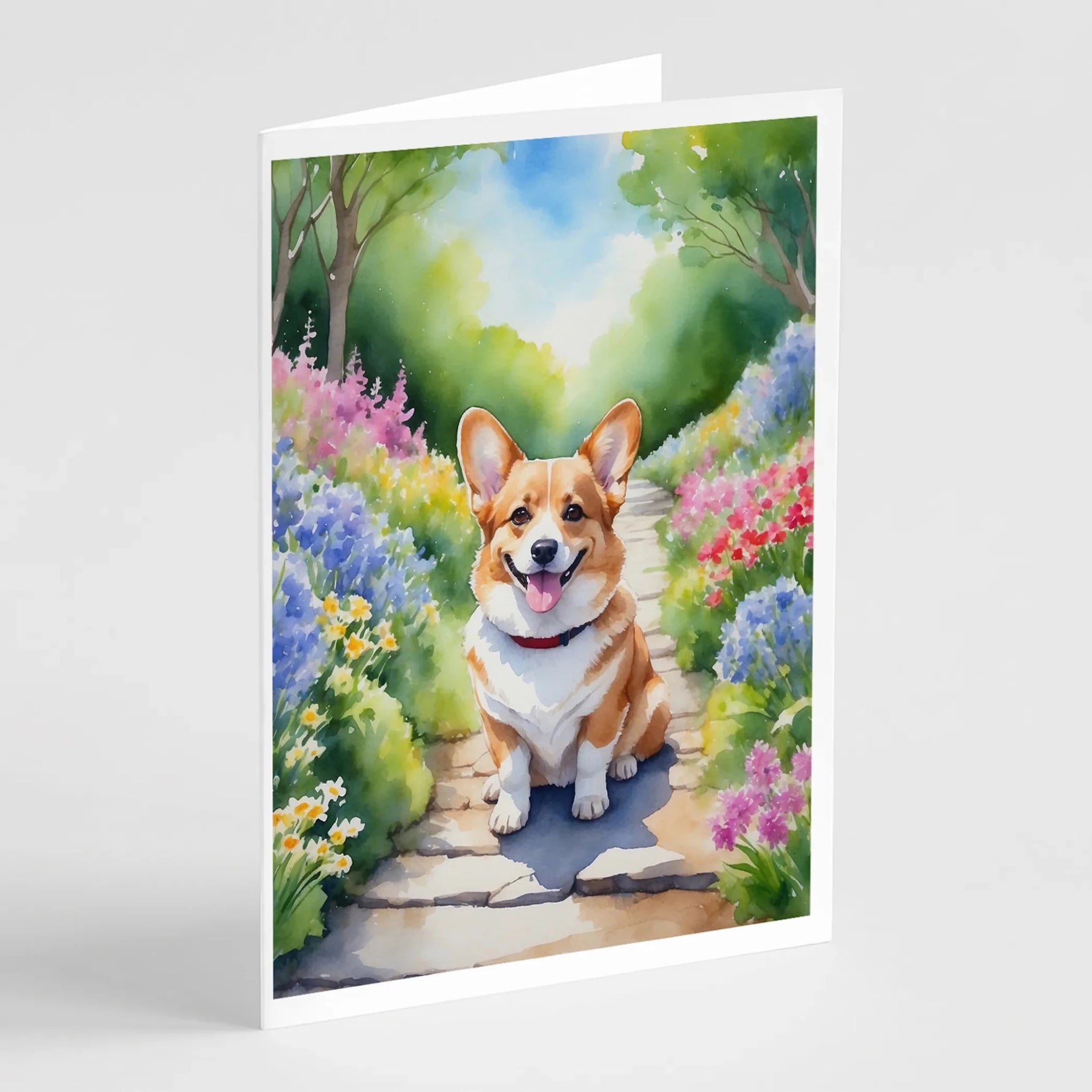Spring Path Greeting Cards - Size: 5X7 | Pack Of: 8 | Collection name: Spring path-AMAZON FACTORY