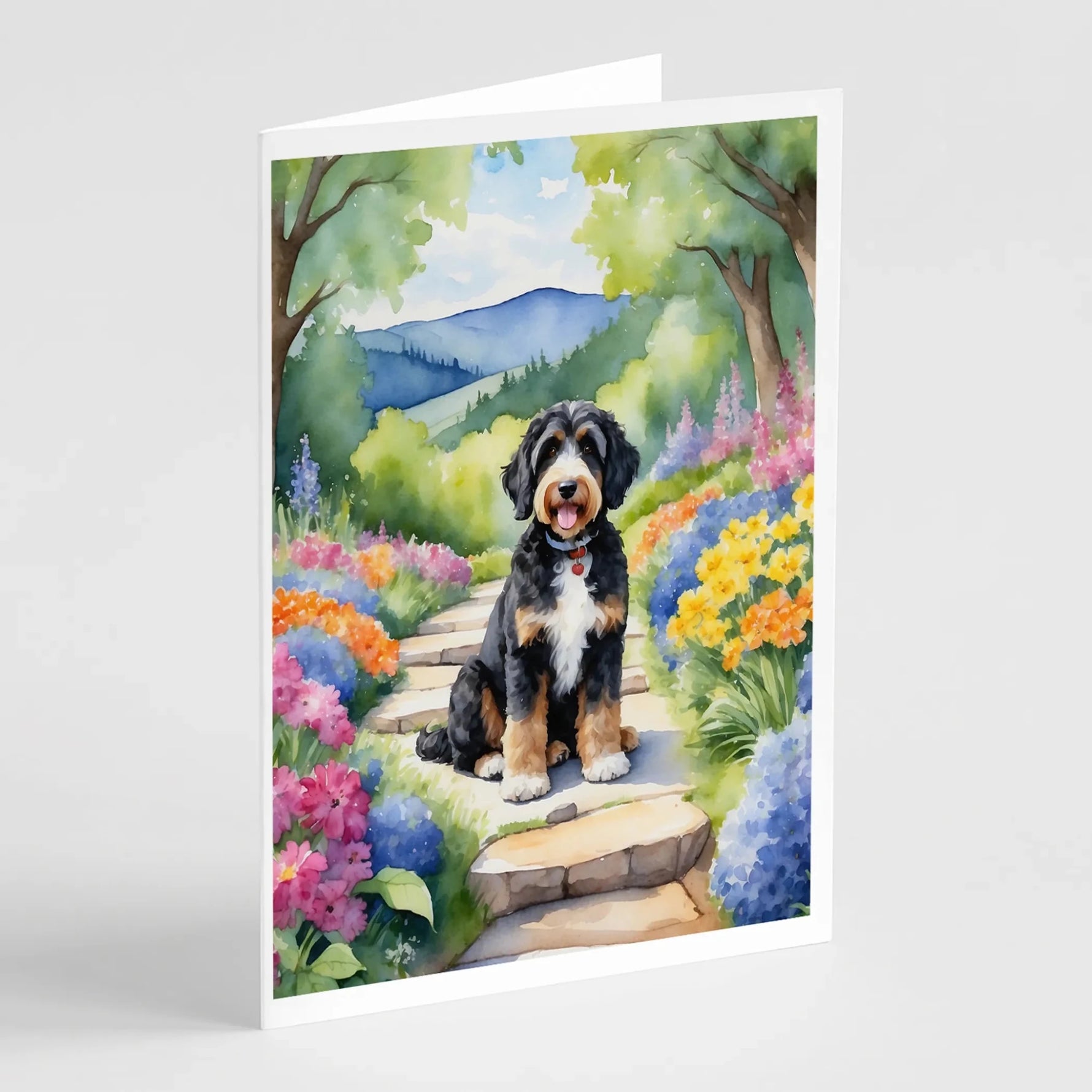 Spring Path Greeting Cards - Size: 5X7 | Pack Of: 8 | Collection name: Spring path-AMAZON FACTORY