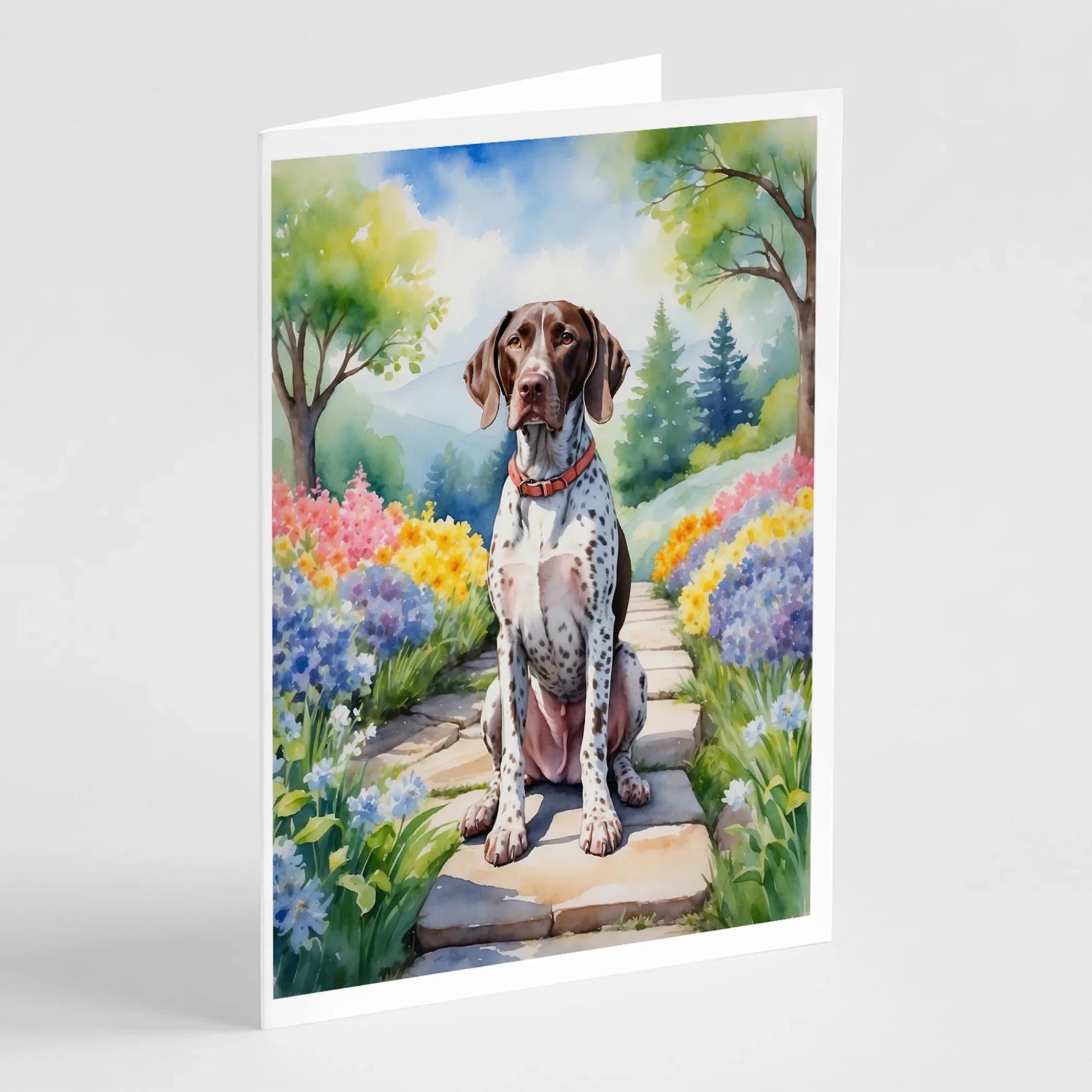 Spring Path Greeting Cards - Size: 5X7 | Pack Of: 8 | Collection name: Spring path-AMAZON FACTORY