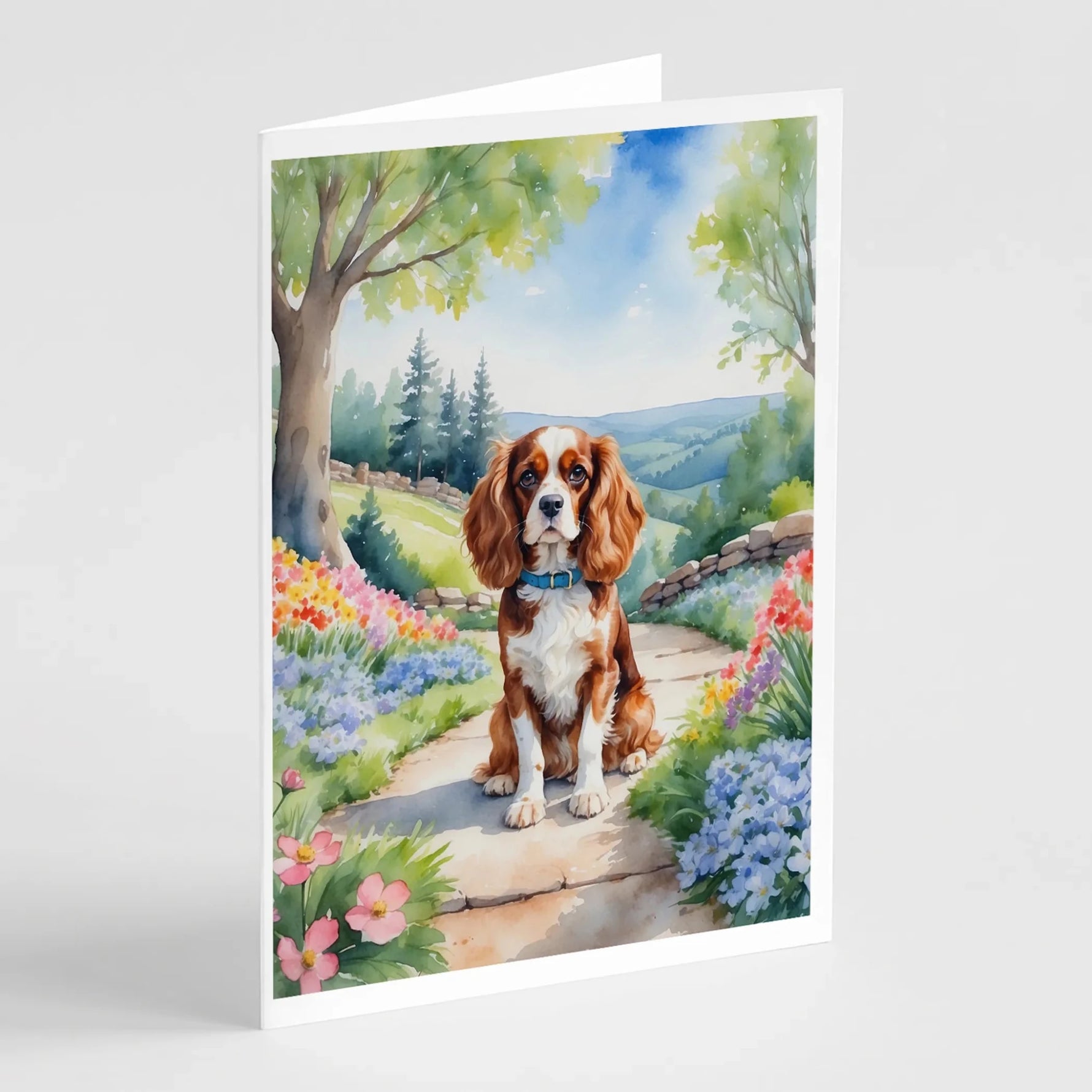 Spring Path Greeting Cards - Size: 5X7 | Pack Of: 8 | Collection name: Spring path-AMAZON FACTORY
