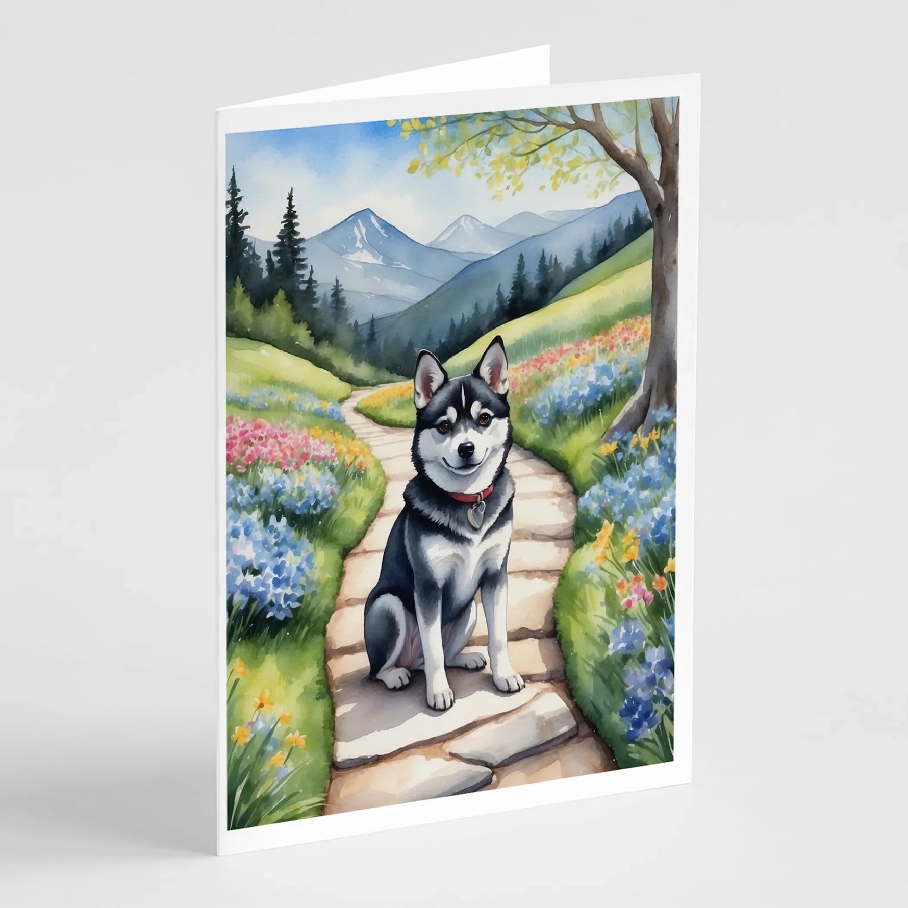 Spring Path Greeting Cards - Size: 5X7 | Pack Of: 8 | Collection name: Spring path-AMAZON FACTORY