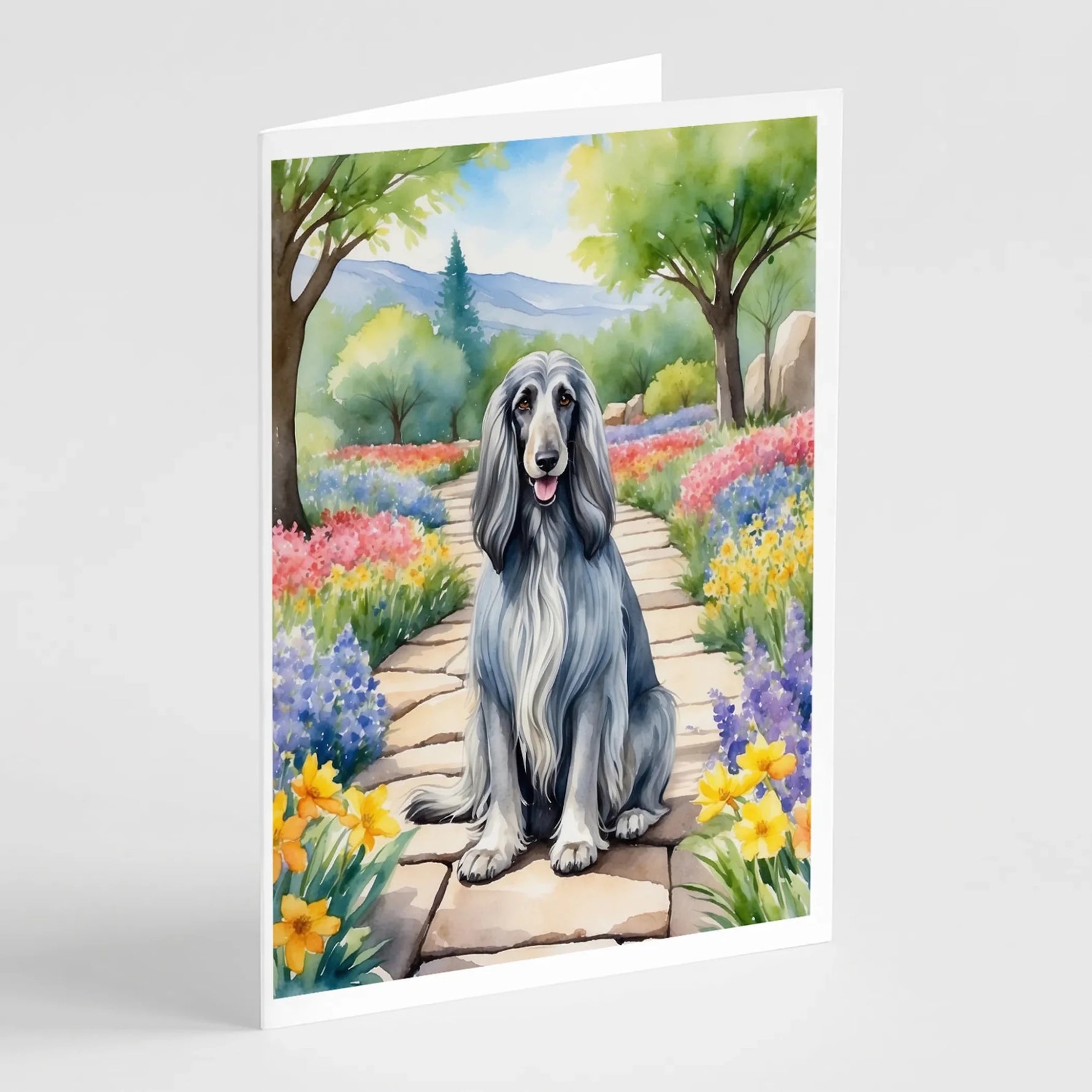 Spring Path Greeting Cards - Size: 5X7 | Pack Of: 8 | Collection name: Spring path-AMAZON FACTORY