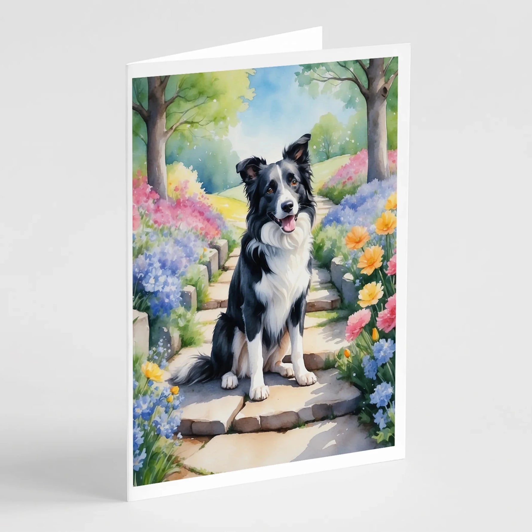 Spring Path Greeting Cards - Size: 5X7 | Pack Of: 8 | Collection name: Spring path-AMAZON FACTORY