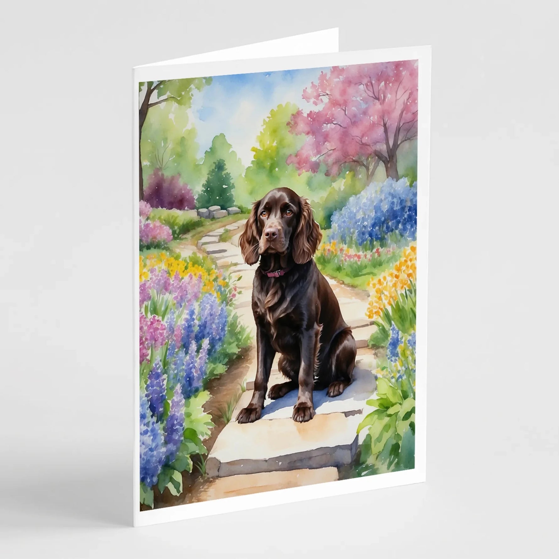 Spring Path Greeting Cards - Size: 5X7 | Pack Of: 8 | Collection name: Spring path-AMAZON FACTORY