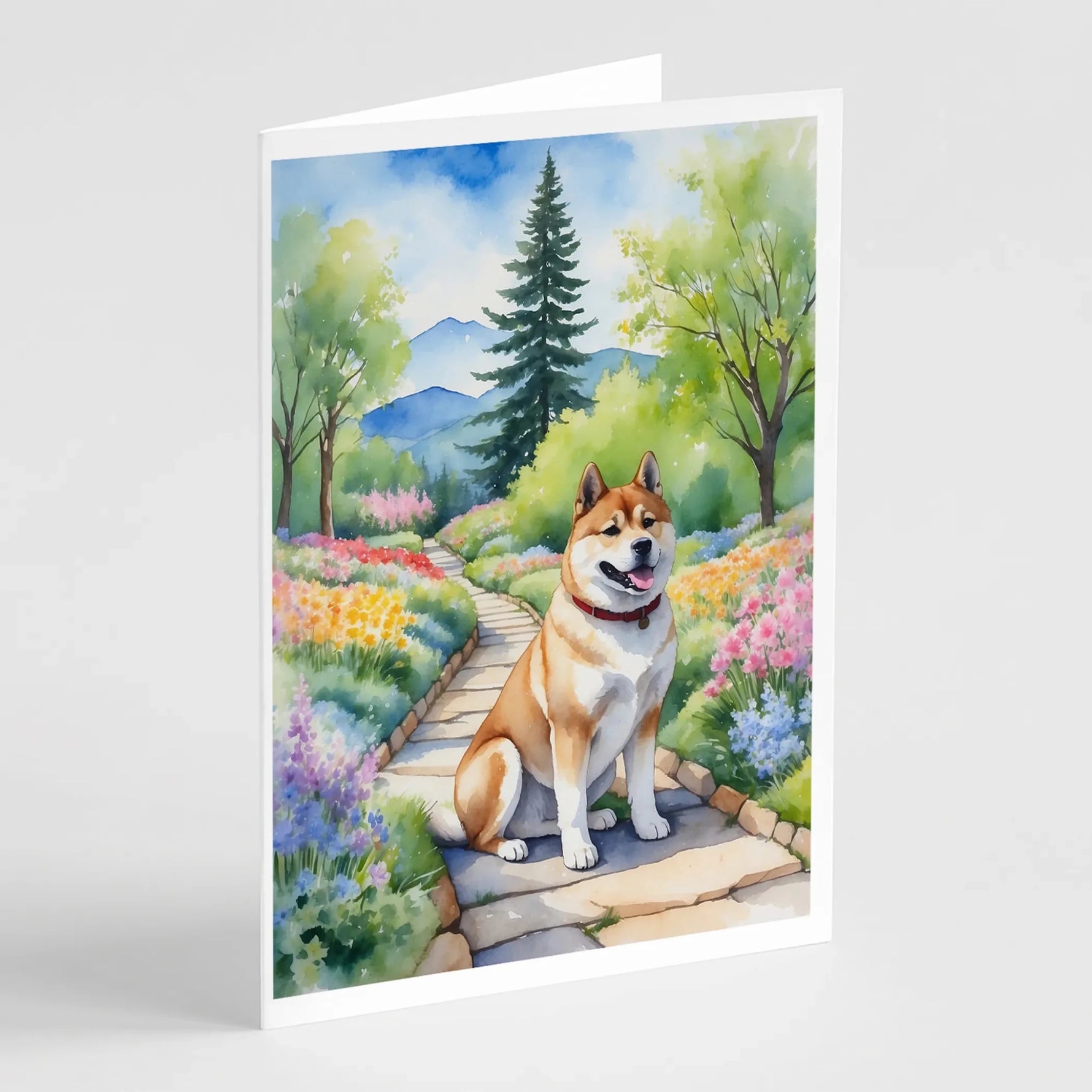 Spring Path Greeting Cards - Size: 5X7 | Pack Of: 8 | Collection name: Spring path-AMAZON FACTORY