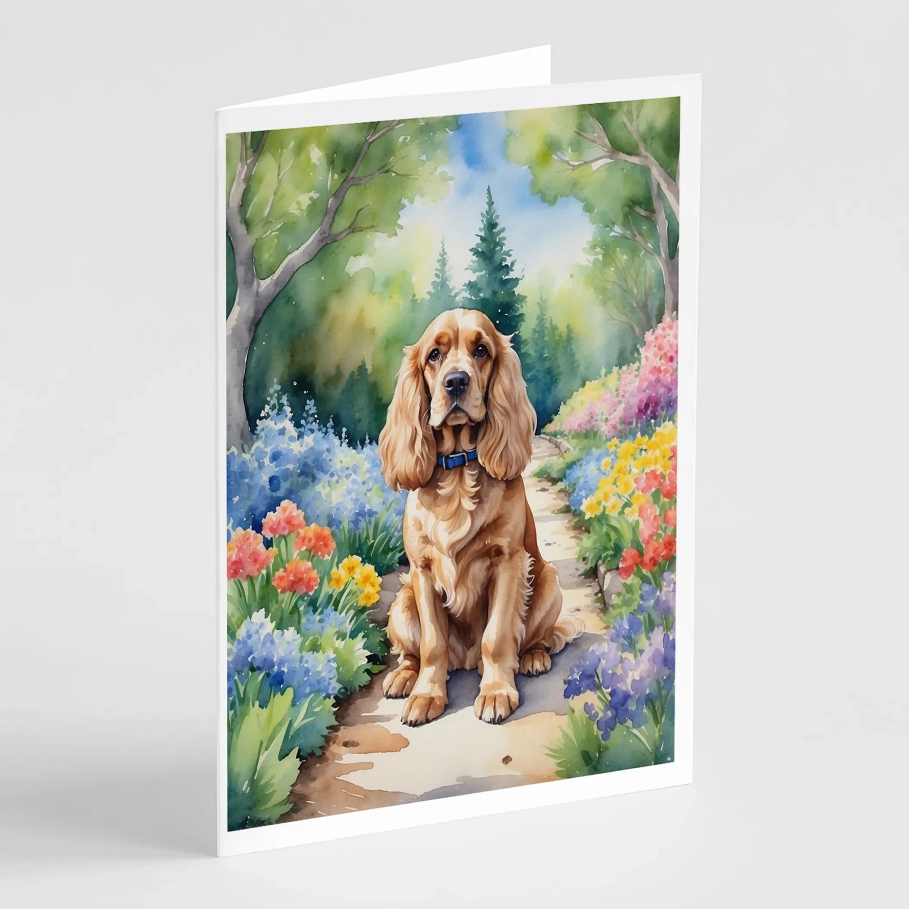 Spring Path Greeting Cards - Size: 5X7 | Pack Of: 8 | Collection name: Spring path-AMAZON FACTORY