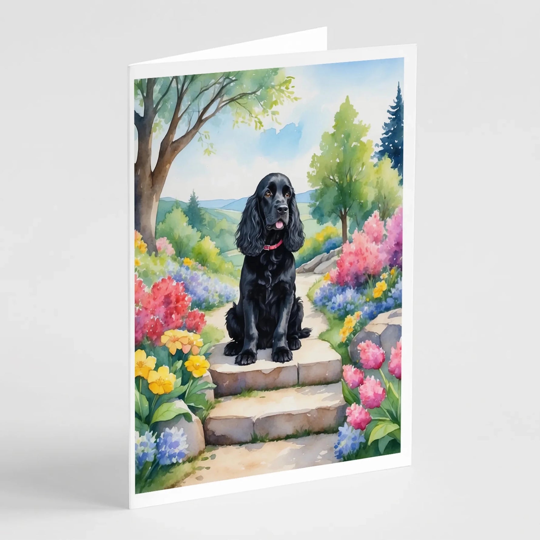 Spring Path Greeting Cards - Size: 5X7 | Pack Of: 8 | Collection name: Spring path-AMAZON FACTORY