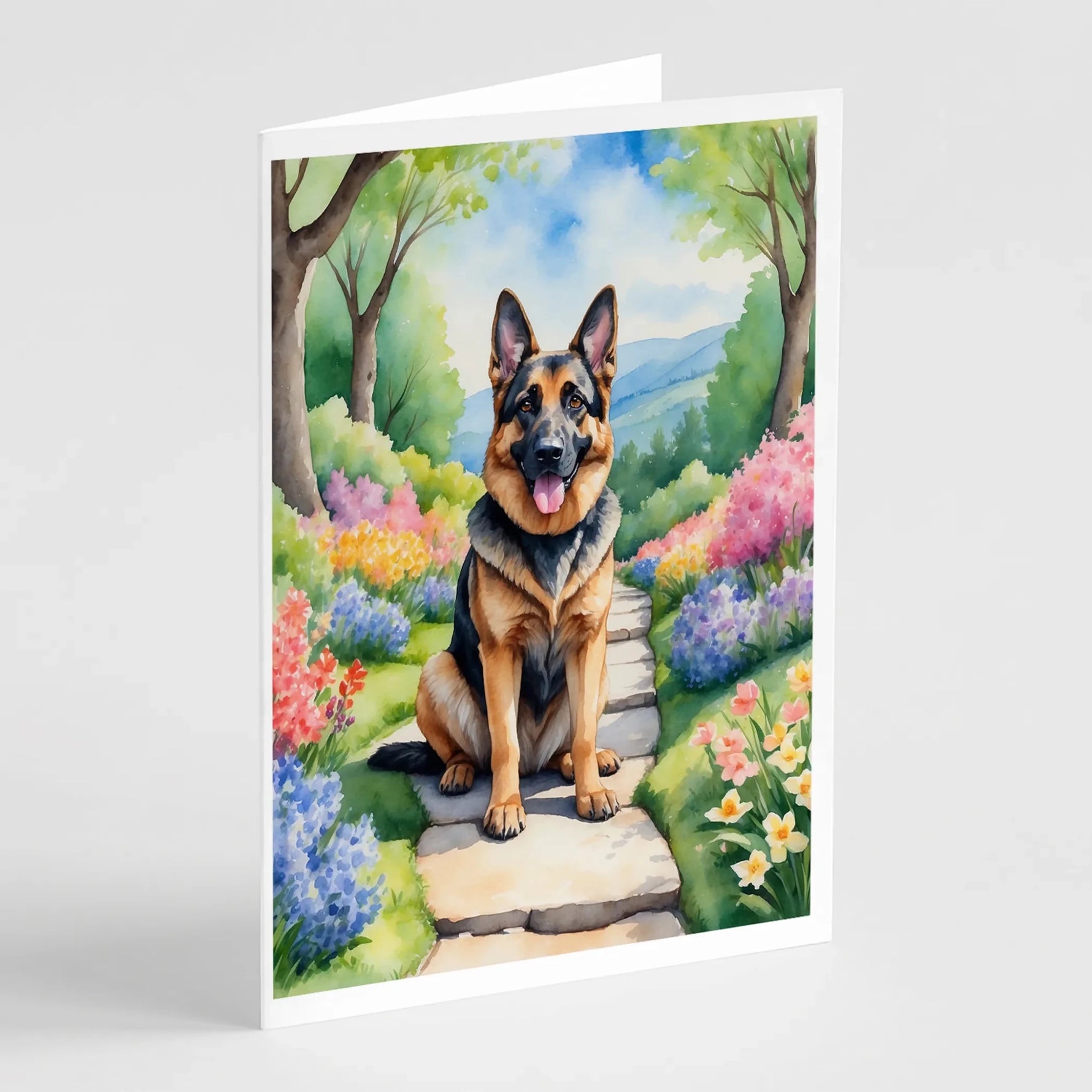 Spring Path Greeting Cards - Size: 5X7 | Pack Of: 8 | Collection name: Spring path-AMAZON FACTORY
