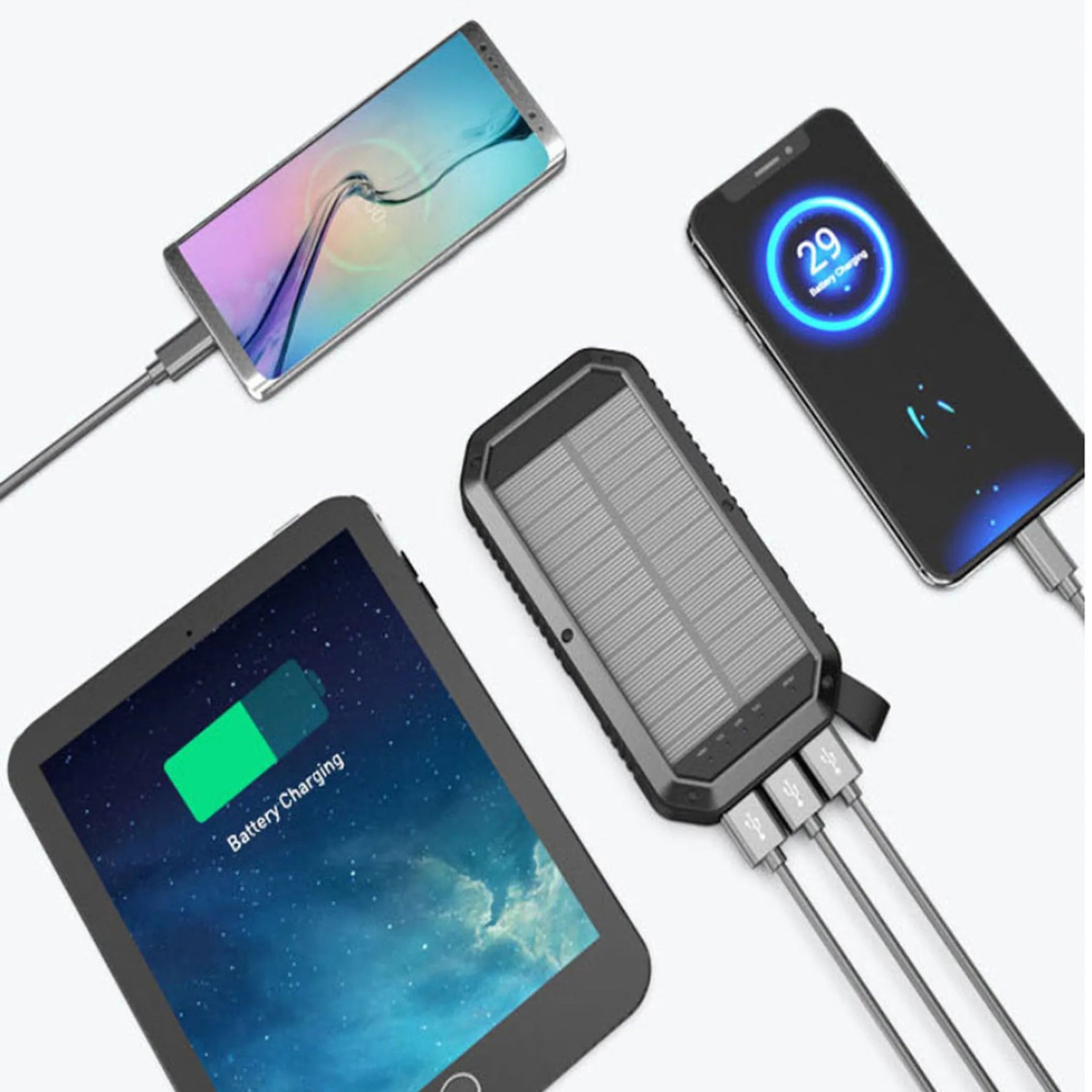 Sun Chaser Mini Solar Powered Wireless Phone Charger 10,000 mAh With LED Flood Light-AMAZON FACTORY